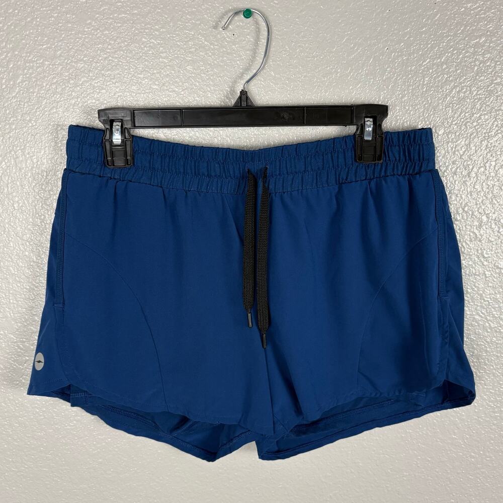 Approx Size M Blue Drawstring Lightweight Workout Shorts Lining Stretch Built In